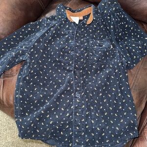 Navy Paisley Button-Up Shirt
